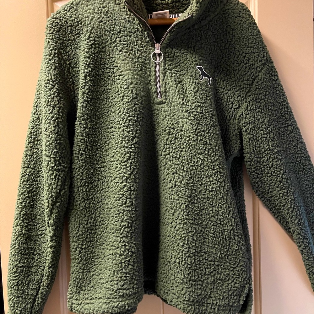Victoria Secret Pink Olive Green Sherpa